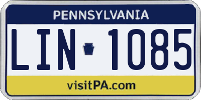 PA license plate LIN1085
