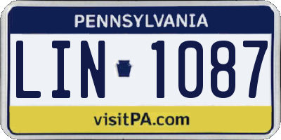 PA license plate LIN1087