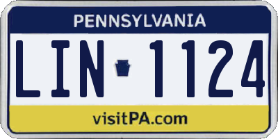 PA license plate LIN1124