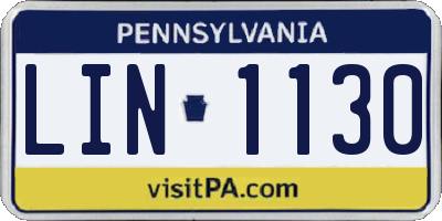 PA license plate LIN1130