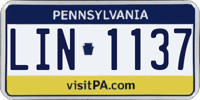 PA license plate LIN1137