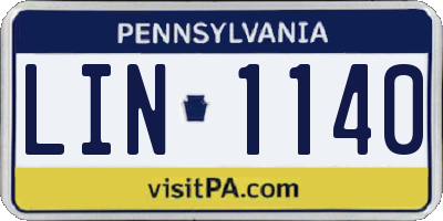 PA license plate LIN1140