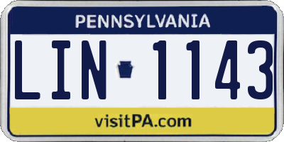 PA license plate LIN1143