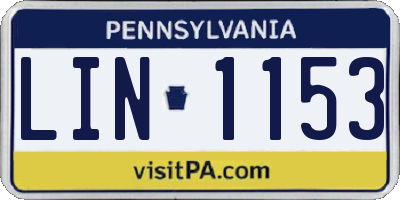 PA license plate LIN1153