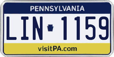 PA license plate LIN1159