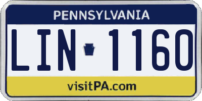 PA license plate LIN1160
