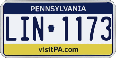 PA license plate LIN1173
