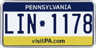PA license plate LIN1178