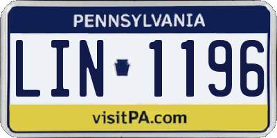 PA license plate LIN1196