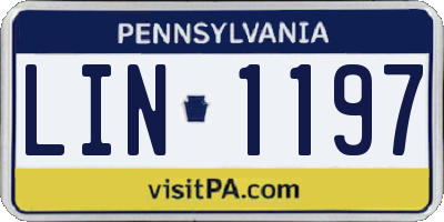 PA license plate LIN1197