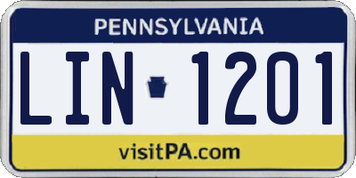 PA license plate LIN1201