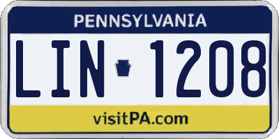 PA license plate LIN1208