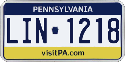 PA license plate LIN1218