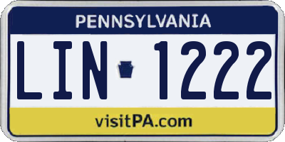PA license plate LIN1222