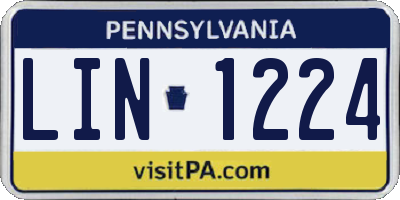 PA license plate LIN1224