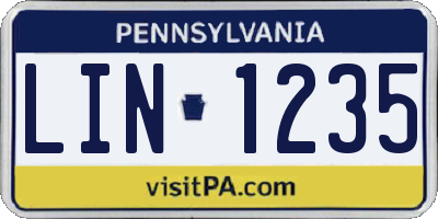 PA license plate LIN1235