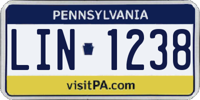 PA license plate LIN1238
