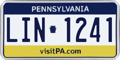 PA license plate LIN1241