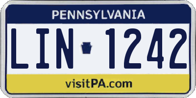 PA license plate LIN1242