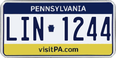 PA license plate LIN1244