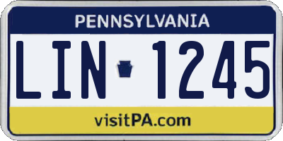 PA license plate LIN1245