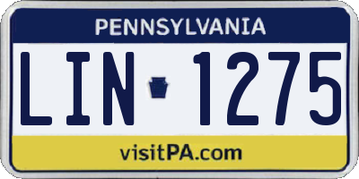 PA license plate LIN1275