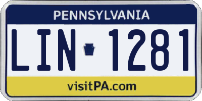 PA license plate LIN1281