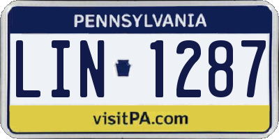 PA license plate LIN1287