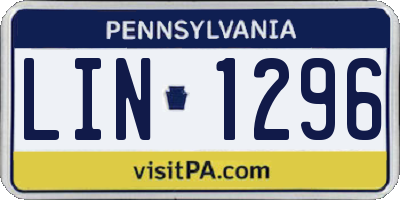 PA license plate LIN1296