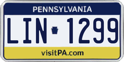 PA license plate LIN1299