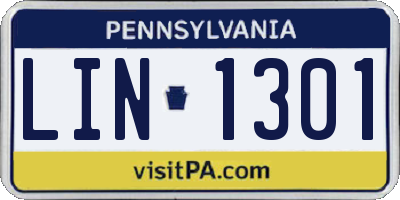 PA license plate LIN1301