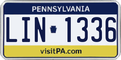 PA license plate LIN1336