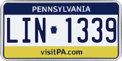 PA license plate LIN1339