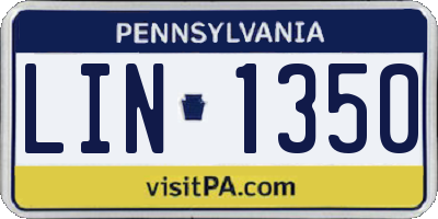 PA license plate LIN1350