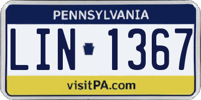 PA license plate LIN1367