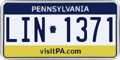 PA license plate LIN1371
