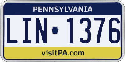 PA license plate LIN1376
