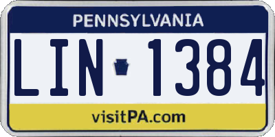 PA license plate LIN1384