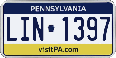 PA license plate LIN1397