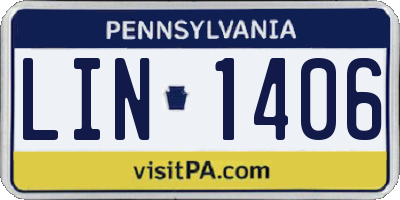 PA license plate LIN1406