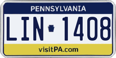PA license plate LIN1408