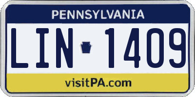 PA license plate LIN1409