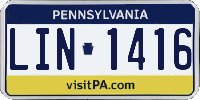 PA license plate LIN1416