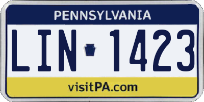 PA license plate LIN1423