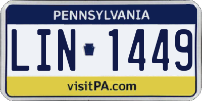 PA license plate LIN1449
