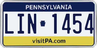 PA license plate LIN1454