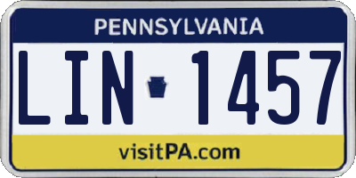 PA license plate LIN1457