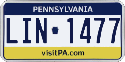 PA license plate LIN1477