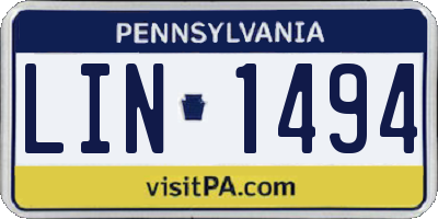 PA license plate LIN1494