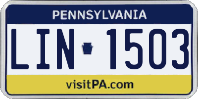 PA license plate LIN1503